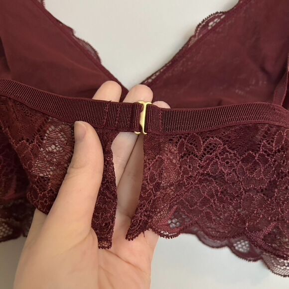 Madewell Lace Bralette Burgundy Maroon - Picture 4 of 7